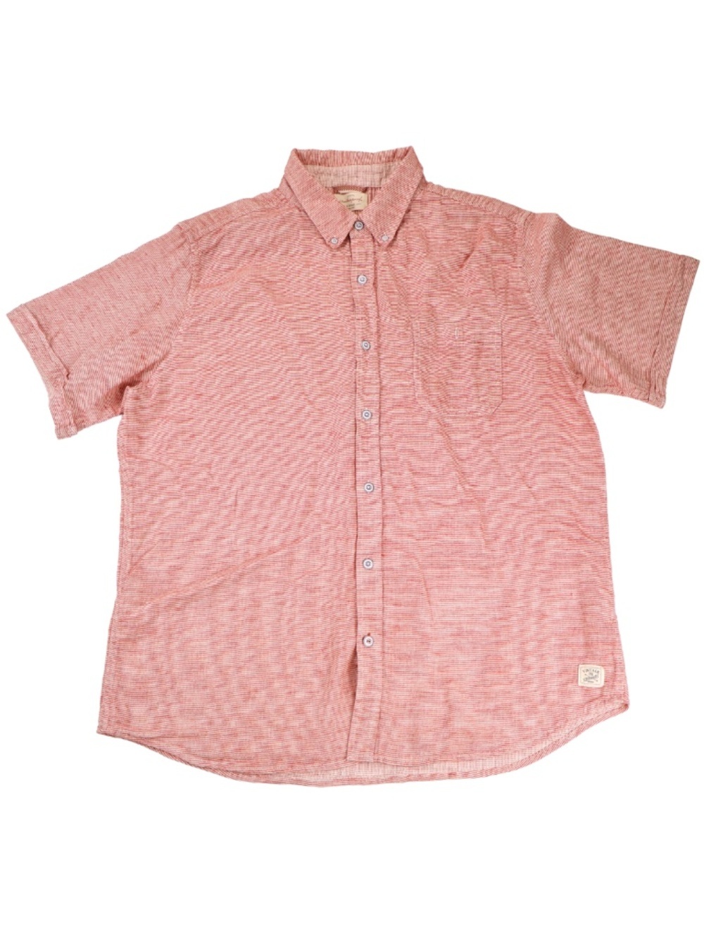 Original Weatherproof Vintage Linen Blend Button Up Shirt XL Red White Striped C